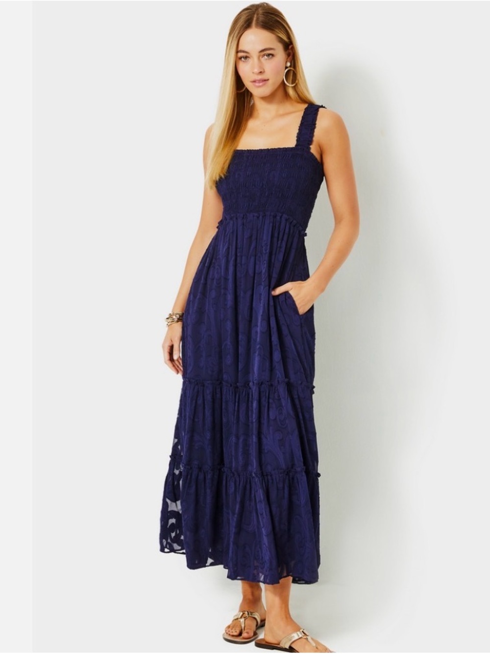 Lilly Pulitzer Hadly Smocked Maxi Dress - Size Small